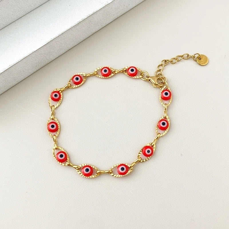Funny Modern Style Minimalist Eye 304 Stainless Steel Gold Plated Bracelets In Bulk