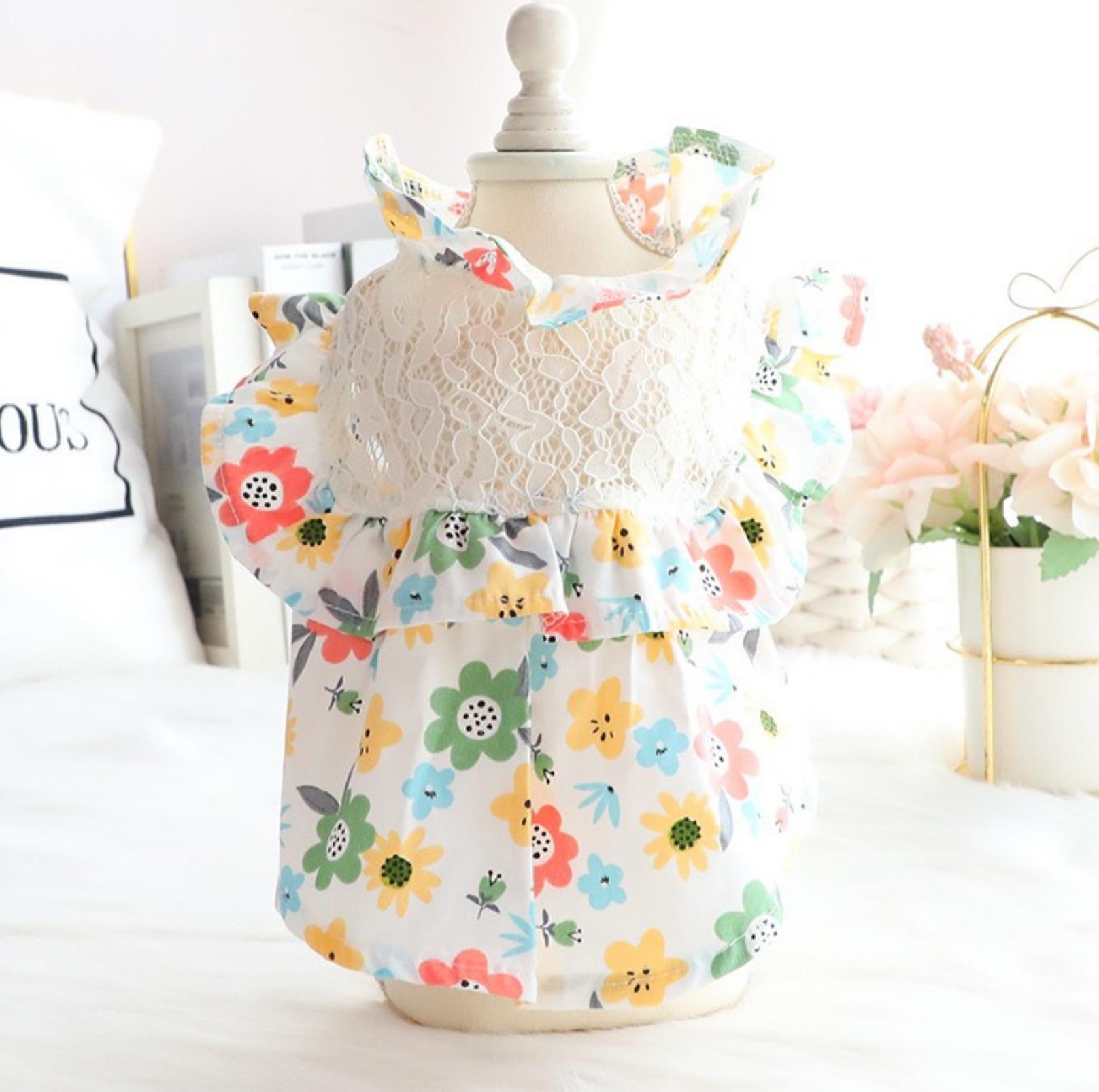 Pet Lace Flower Dress
