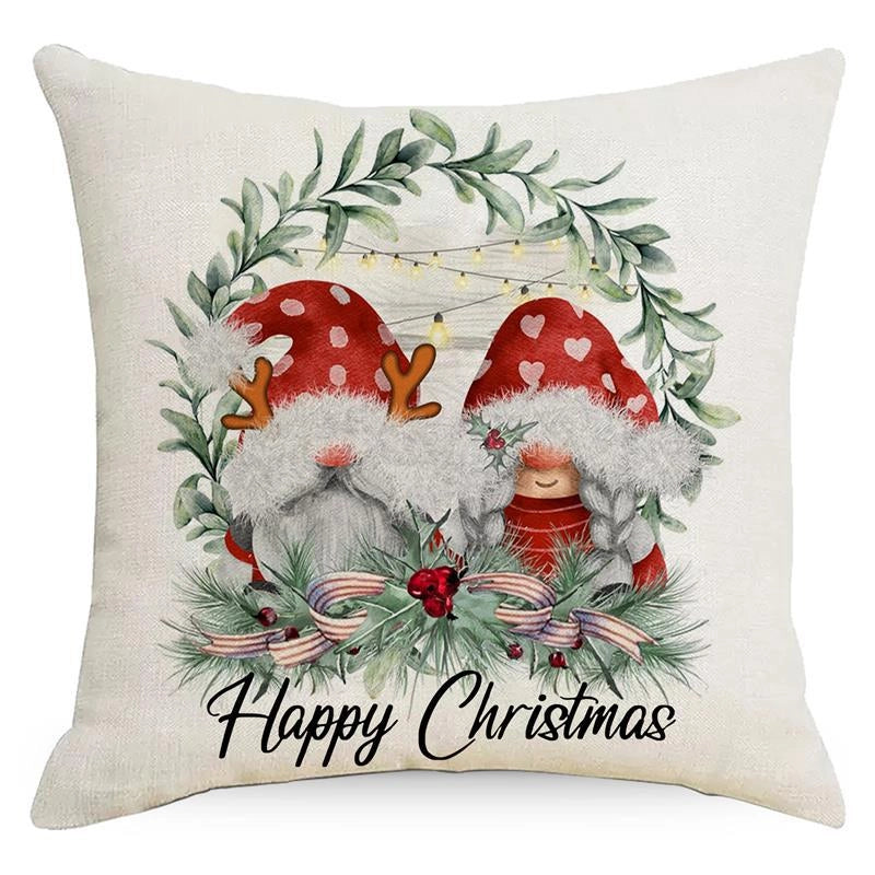 Fashion Christmas Tree Christmas Socks Letter Linen Pillow Cases