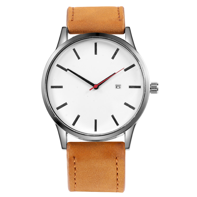 Fashionable minimalist leather watch