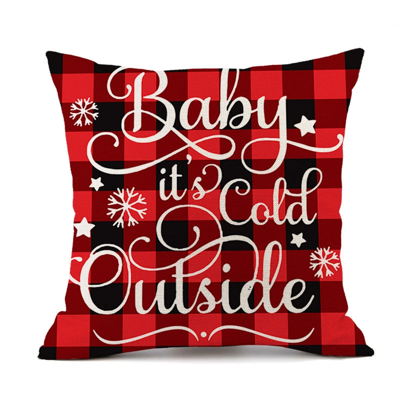 Christmas Casual Classical Vacation Snowflake Linen Pillow Cases Couch & Sofa Decor