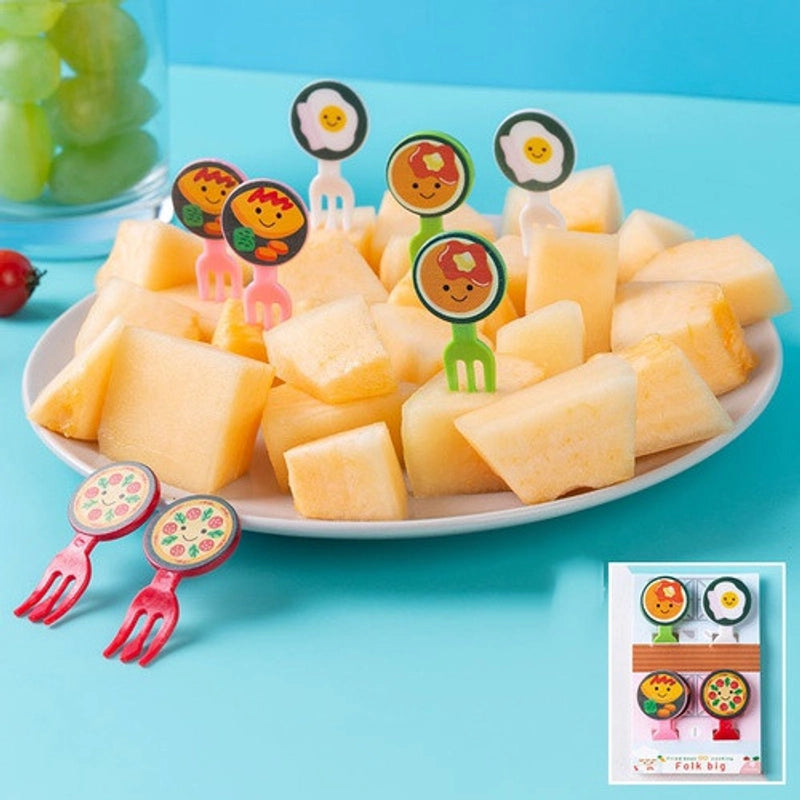 Cute Cartoon Plastic Fruit Fork 1 Set