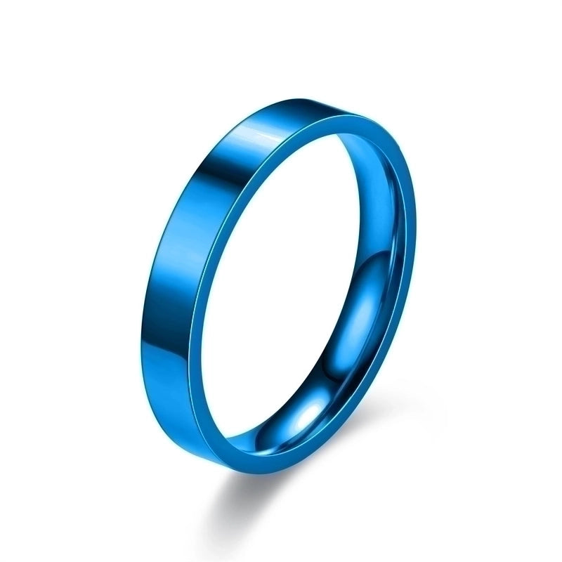 Exhibition Couple Ornament Japanese And Korean Simple 4mm Flat Stainless Steel Glossy Ring Titanium Steel Couple Ring Hand Jewelry Ornament