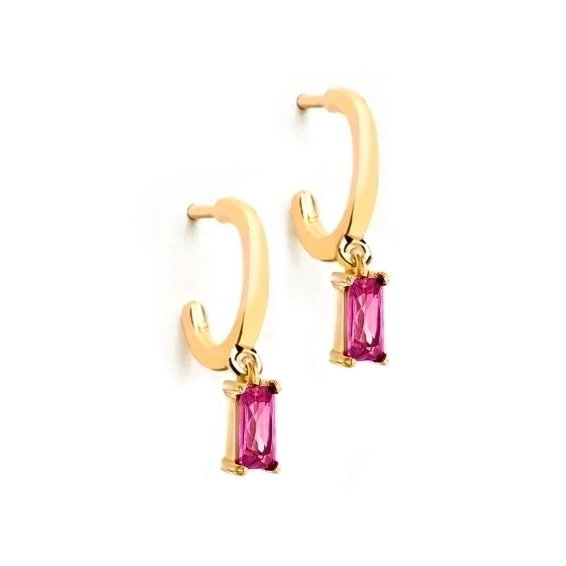 Minimalist Leaf Square Water Droplets Copper Ear Studs Plating Inlay Zircon Copper Earrings