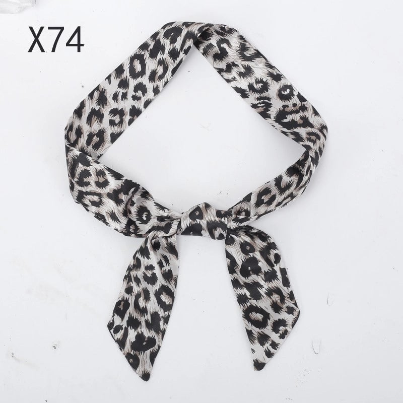 Silk Scarf Long Beveled Small Silk Scarf Double-layer Hair Belt Ribbon Decoration Tie Bag Hand Gift Box Silk Scarf