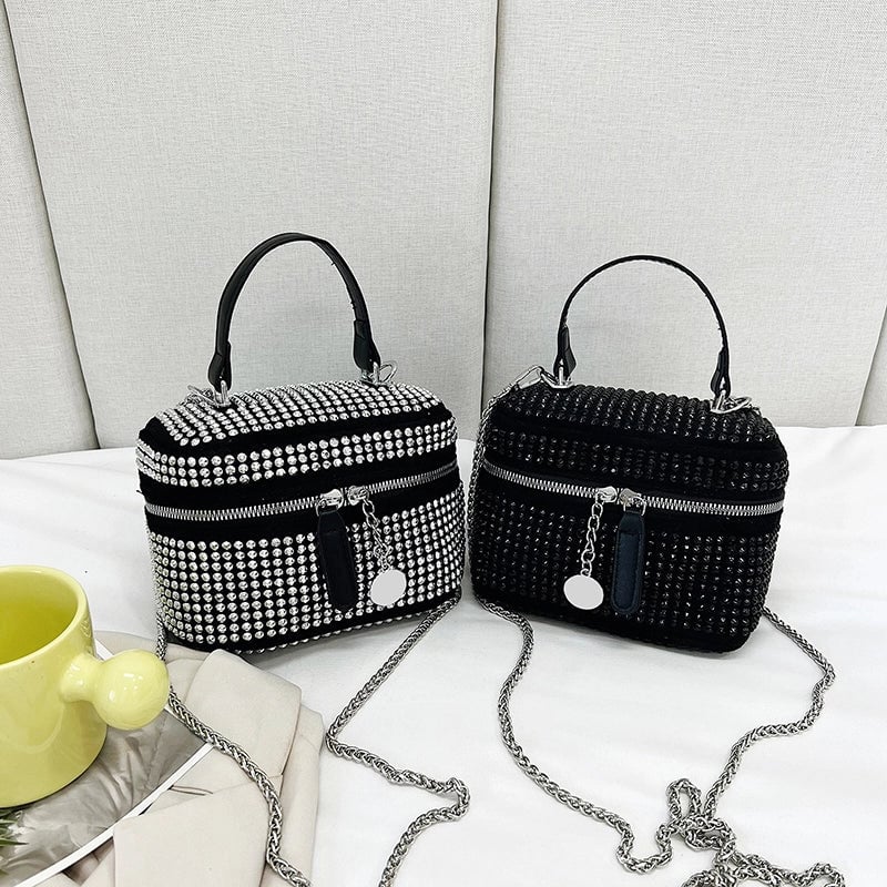 Women's Medium Pu Leather Solid Color Elegant Streetwear Square Zipper Shoulder Bag Crossbody Bag