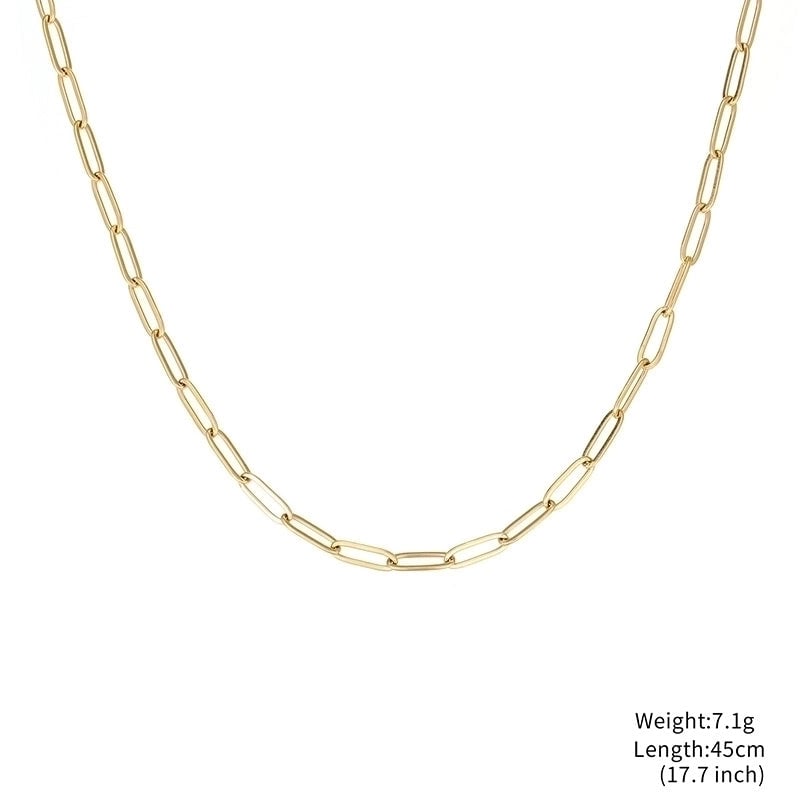 Minimalist Classic Style Solid Color Stainless Steel Gold Plated Plating Necklace