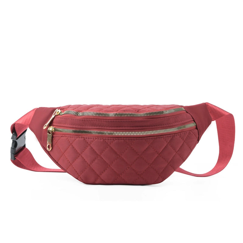 Unisex Elegant Streetwear Solid Color Nylon Waist Bags