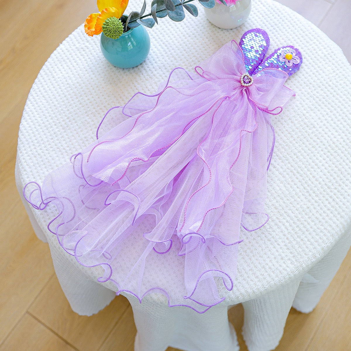 Bow/Mermaid/Ear Pattern Dog Cat Veil