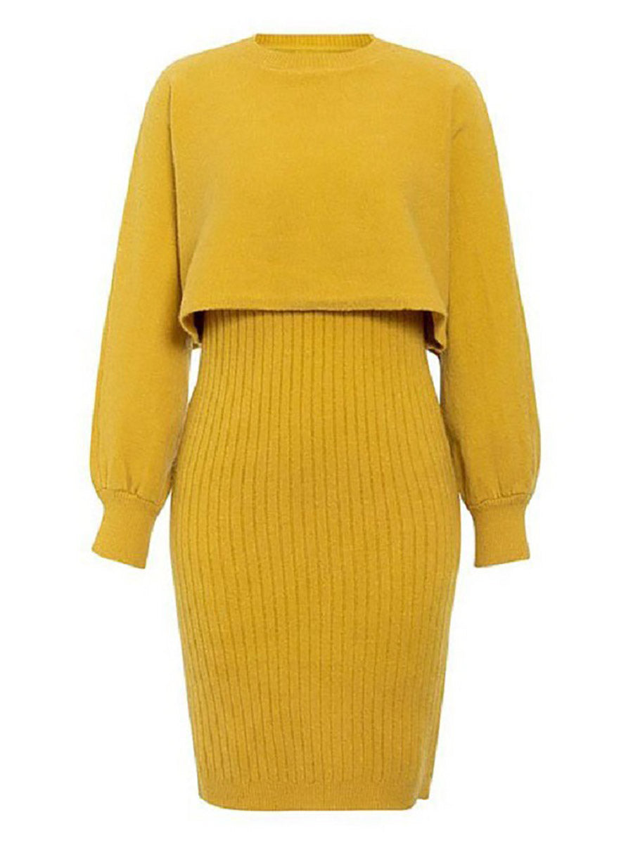 Full Of Surprises Ribbed Knit Midi Dress