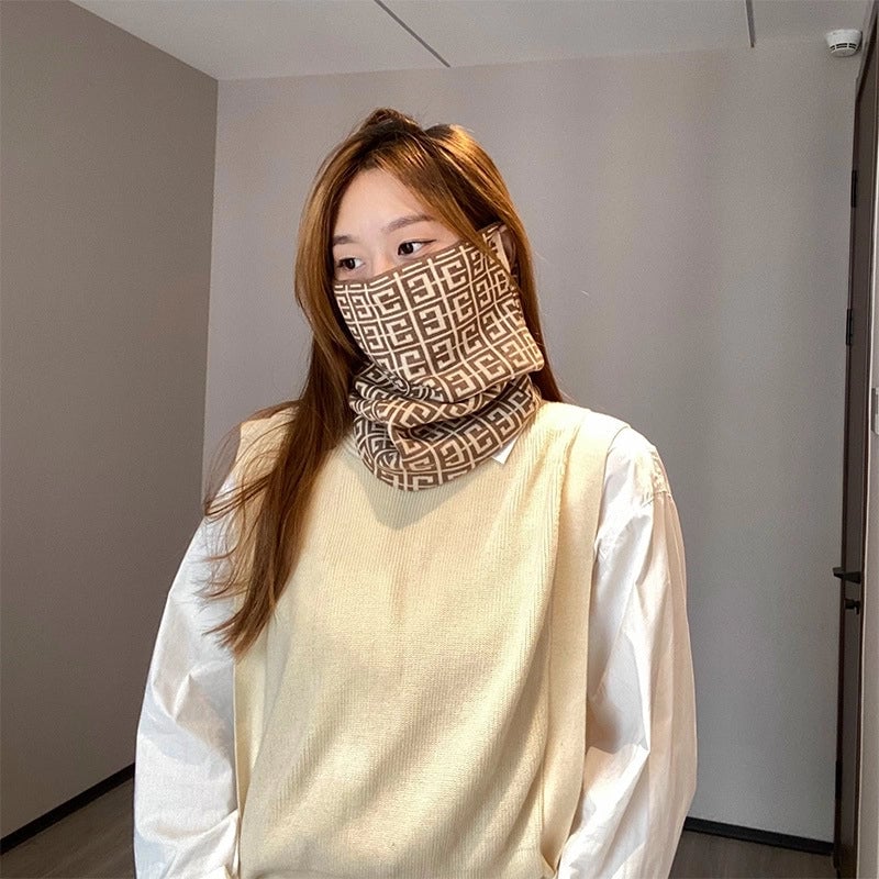 Unisex Minimalist Solid Color Polyester Crochet Lace Scarf Mask