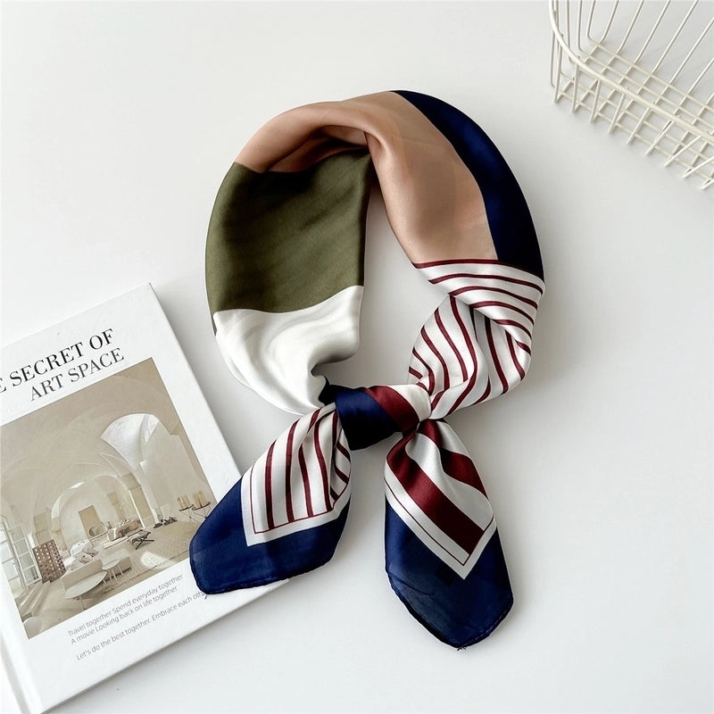 Women's Preppy Style Sweet Minimalist Plant Polyester Printing Silk Scarf