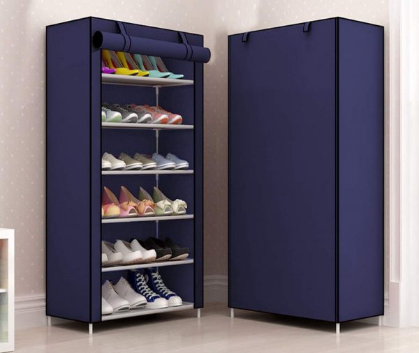 6 Layer Storage Shoe Rack with Wardrobe Cover