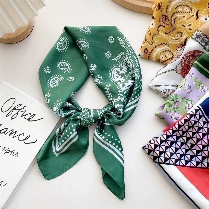 Women's Fashion Flower Polyester Printing Polyester Scarves