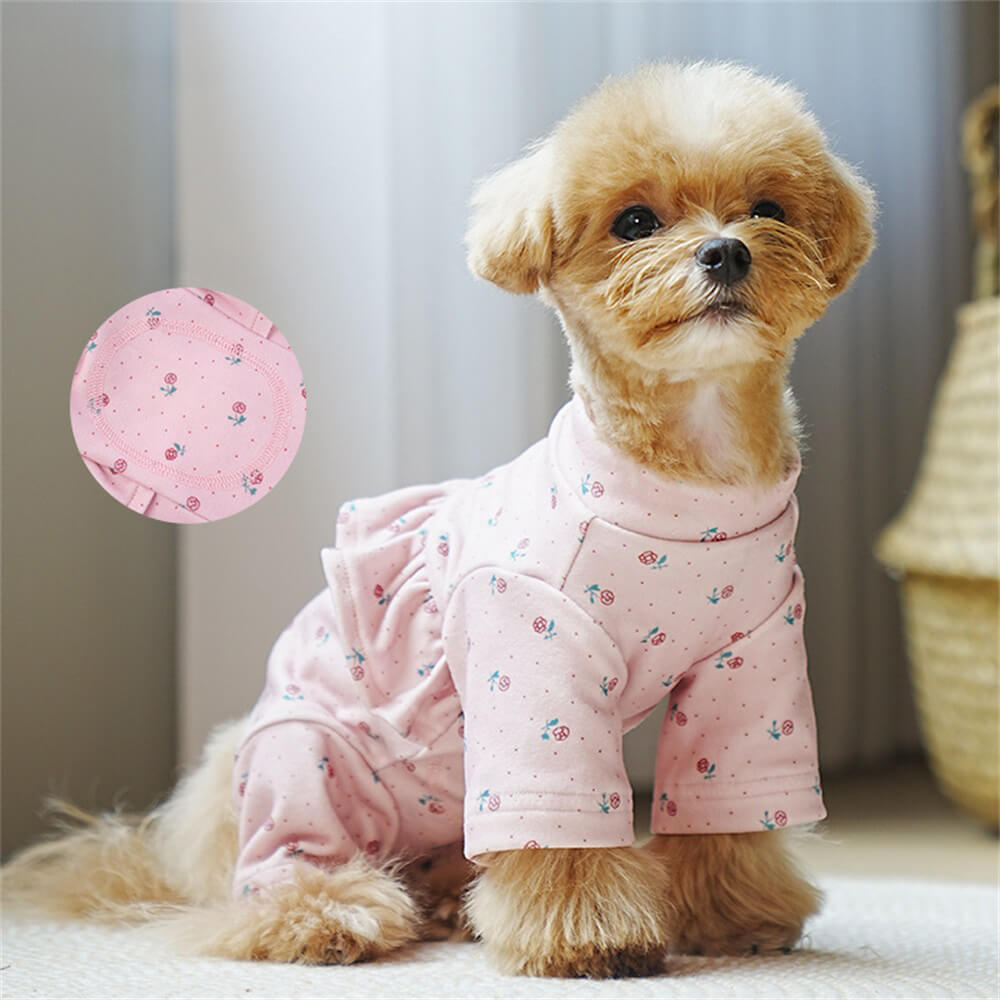 Floral Ruffle Dog Pajamas – Adorable and Cozy Sleepwear for Dogs