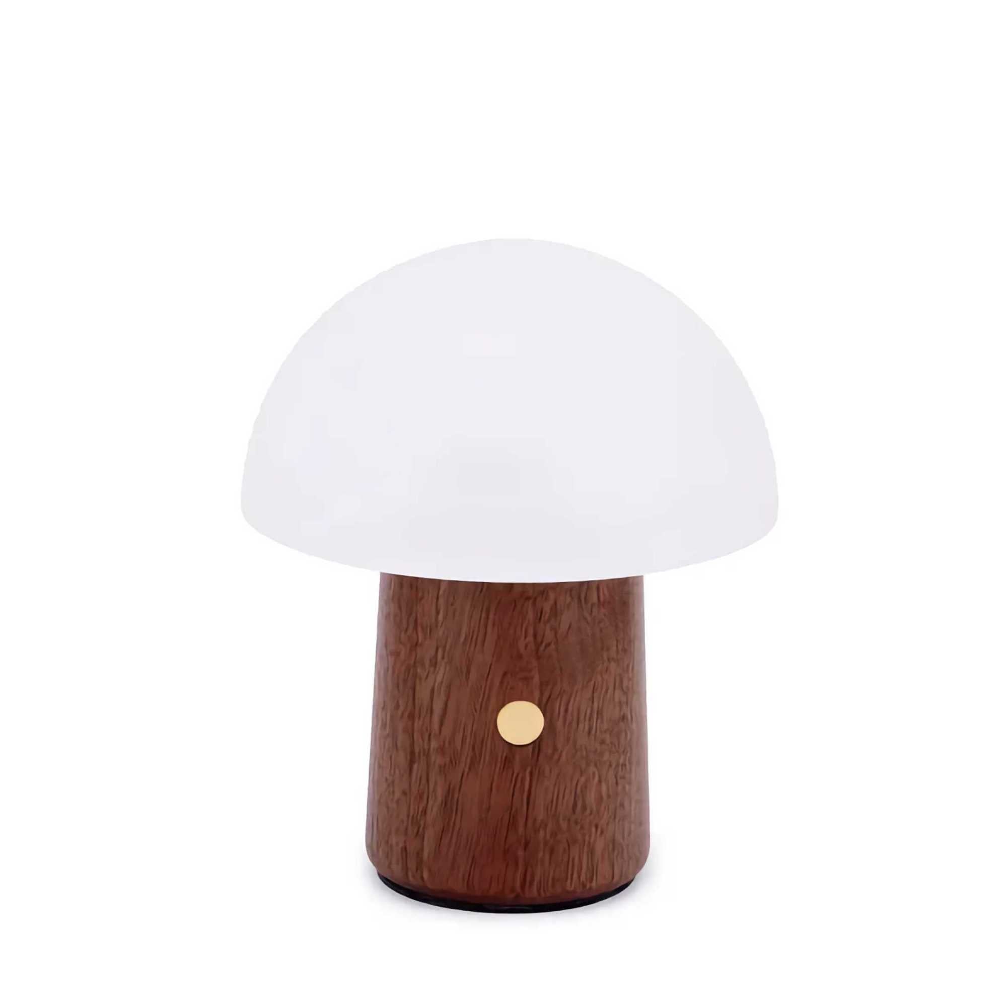 Gingko Alice Mushroom Lamp Super Mini . Walnut