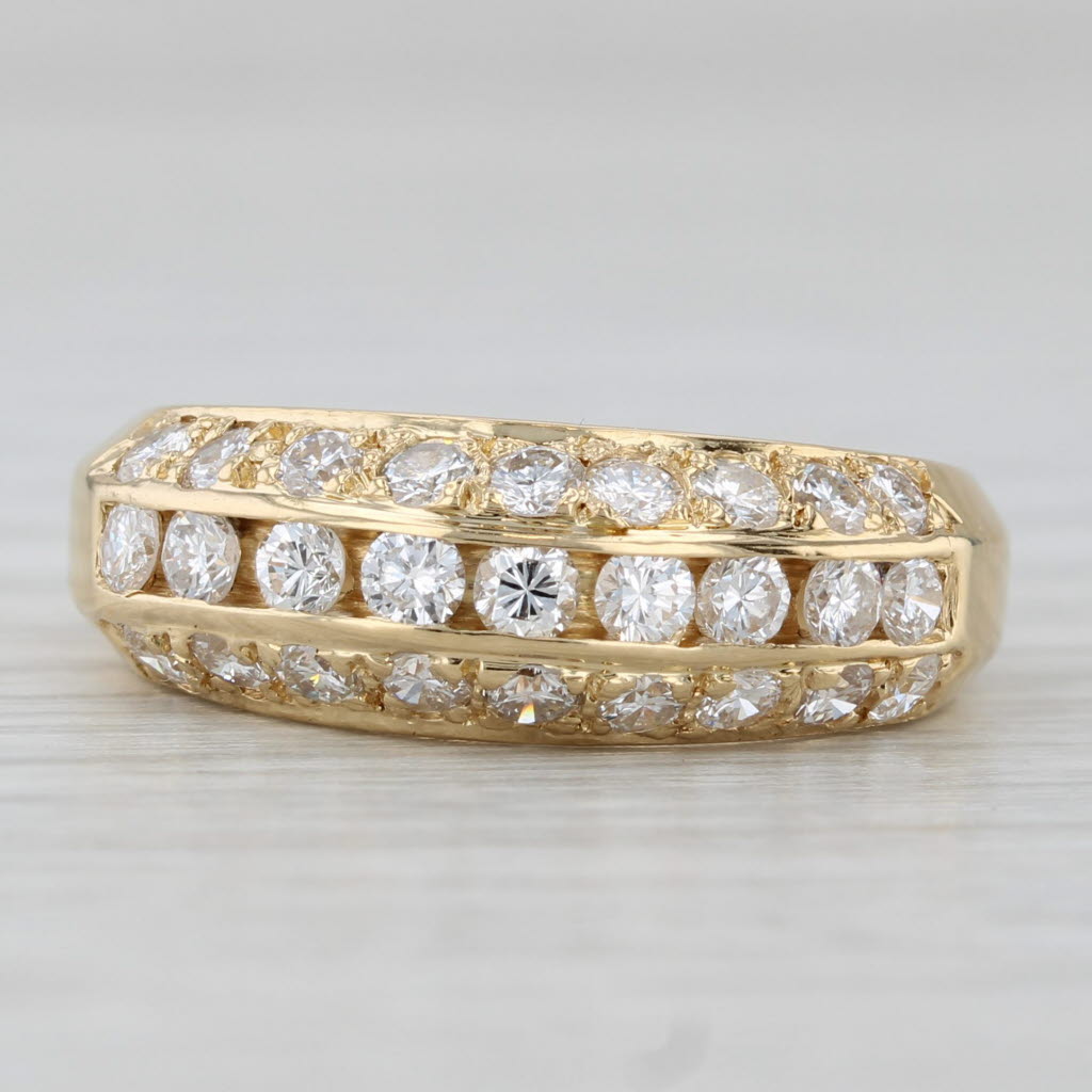 0.98ctw Diamond Wedding Band 18k Yellow Gold Size 6 Anniversary Ring