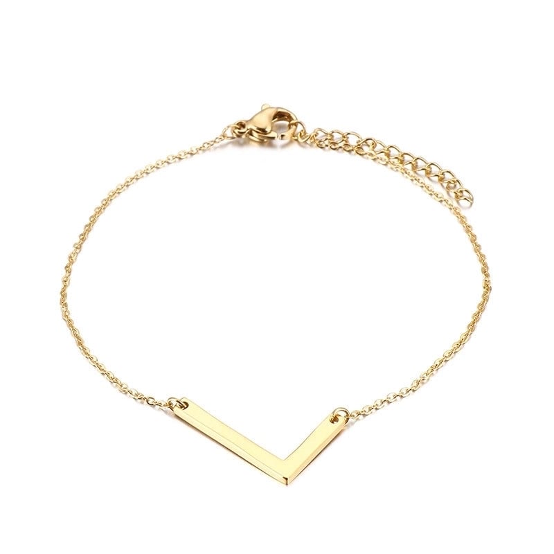 Fashion Letter Titanium Steel 18K Gold Plated Bracelets In Bulk