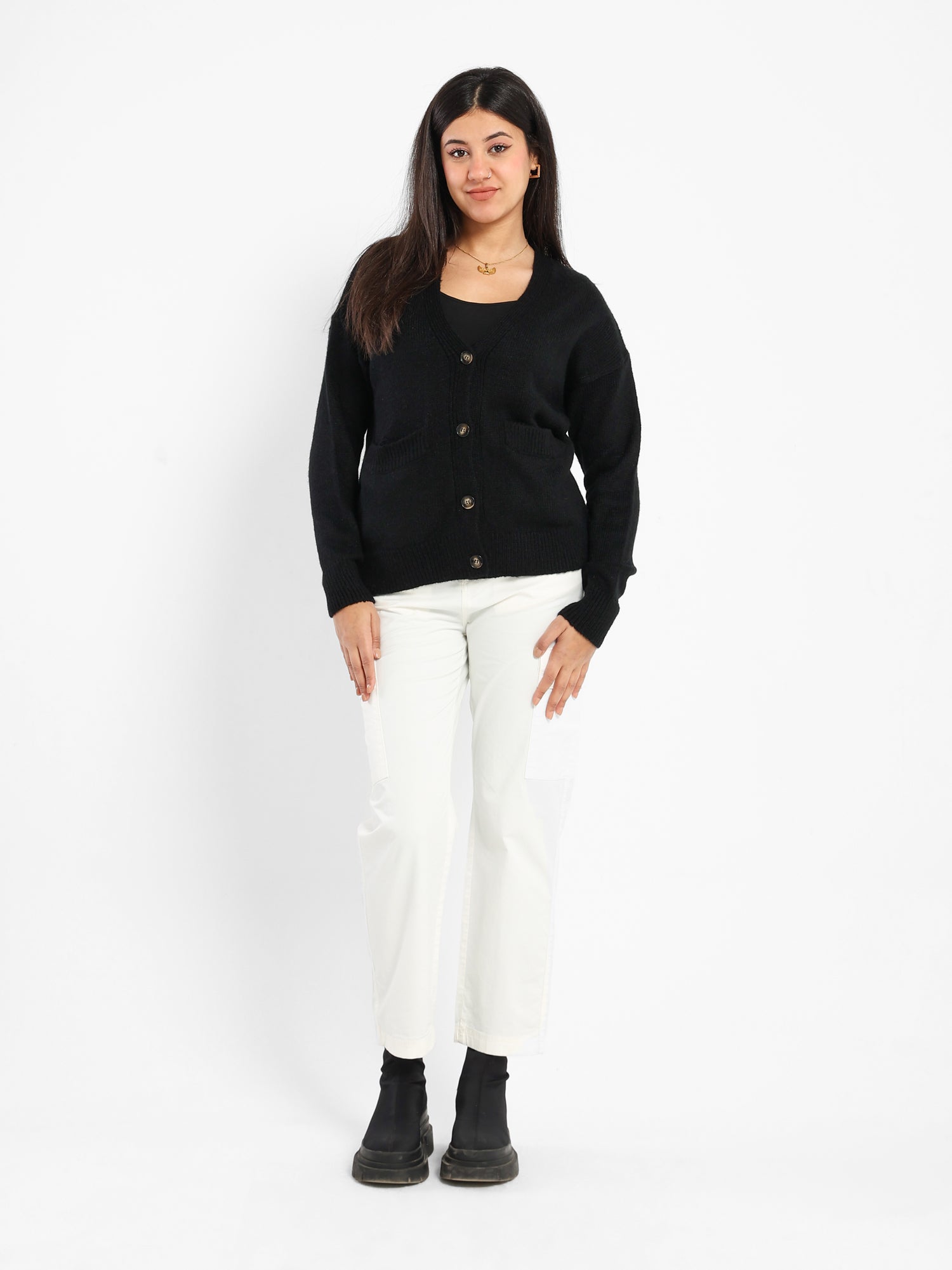 Basic Medium Length Solid Cardigan
