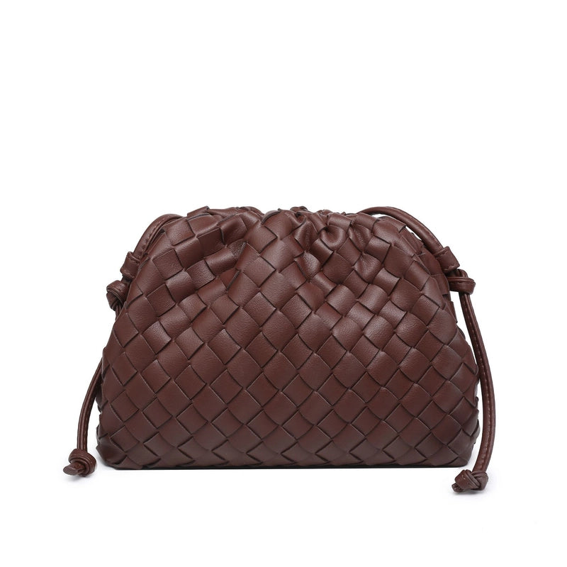 Women's Pu Leather Solid Color Classic Style Weave Cloud Shape Magnetic Buckle Crossbody Bag