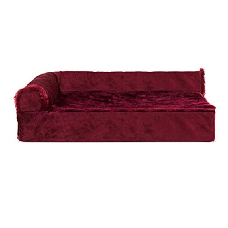 Pet Bed for Dogs and Cats - Plush and Velvet L-Shaped Chaise Solid Slab Orthopedic Dog Bed