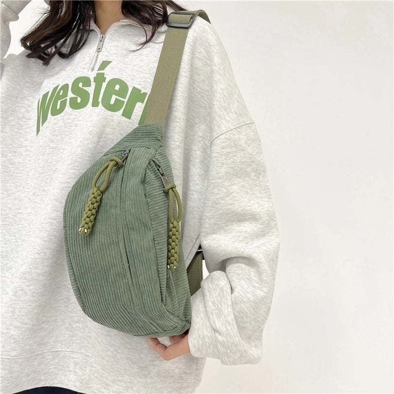 Women's Streetwear Solid Color Corduroy Waist Bags