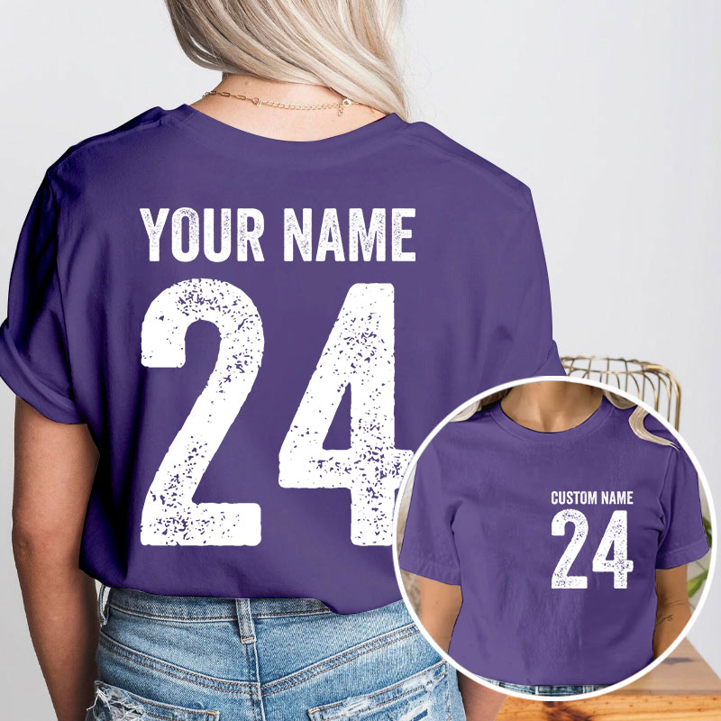 Name And Back Number Teacher Two Sided T-Shirt