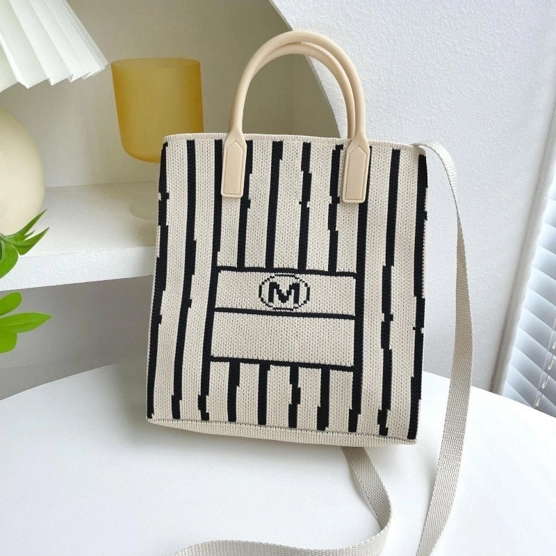 Women's Small Polyester Stripe Plaid Flower Vintage Style Open Crossbody Bag