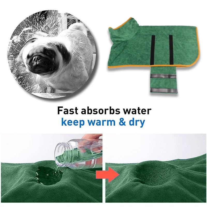 Microfiber Absorbent Dog Drying Coat