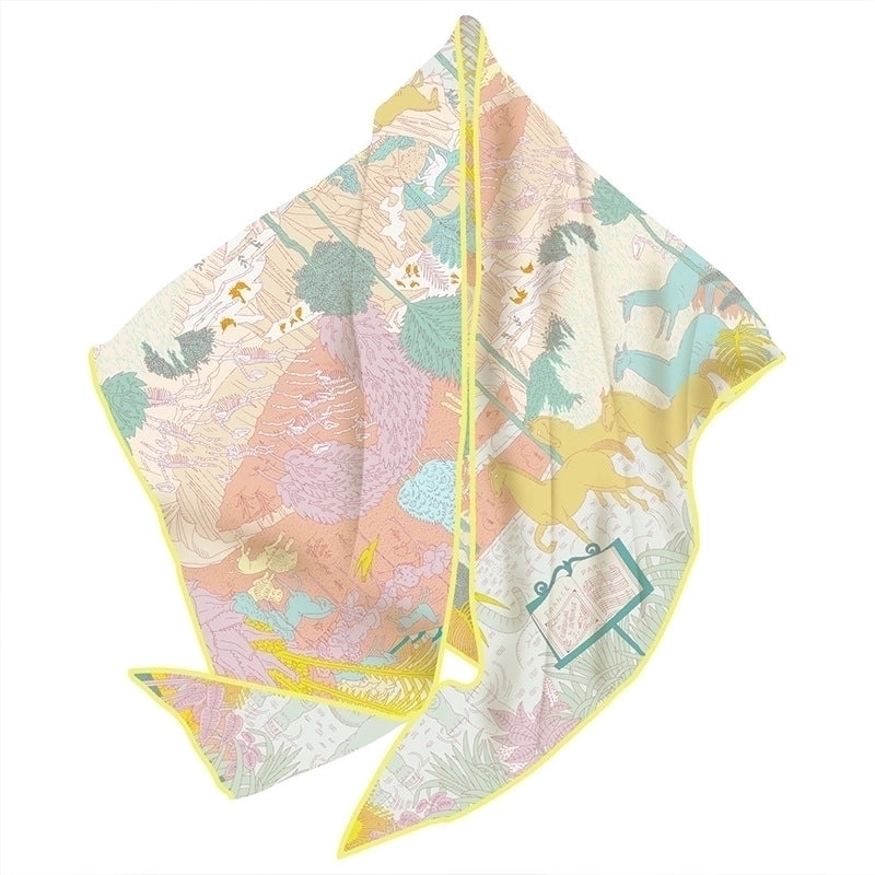 Women's Minimalist Color Block Imitated Silk Printing Silk Scarf