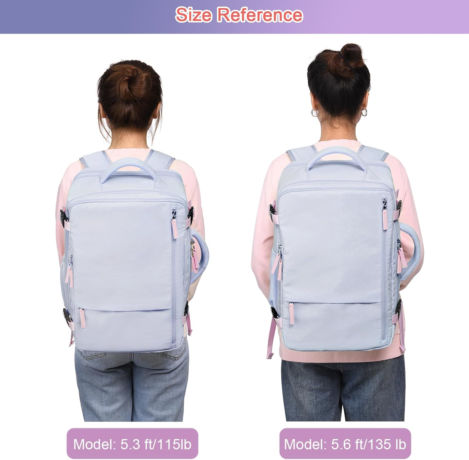 Large Travel Backpack for Women Men, Expandable 40L Carry On Backpack, 17 Inch Laptop Backpack College Bookbag, Waterproof Travel bag as Person Item Flight Approved