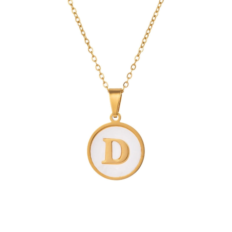 Minimalist Letter Titanium Steel Pendant Necklace