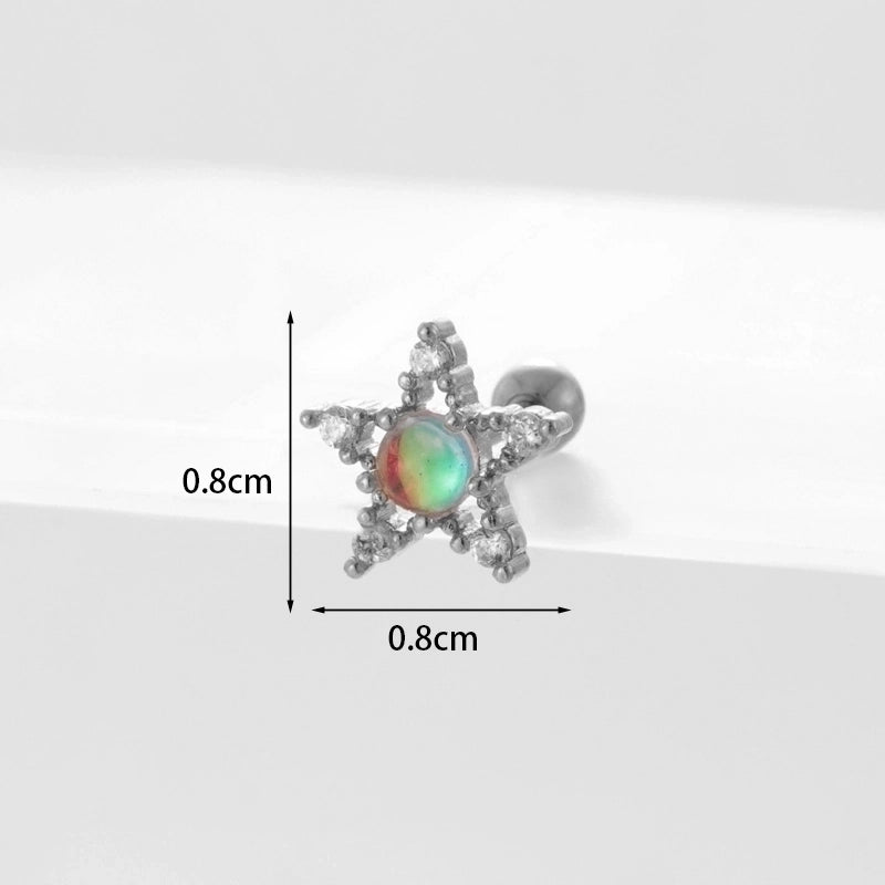 Ear Cartilage Rings & Studs Geometric Copper Plating Artificial Gemstones