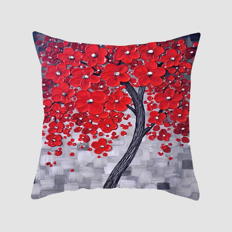 Modern Style Pastoral Letter Plant Linen Pillow Cases Couch & Sofa Decor