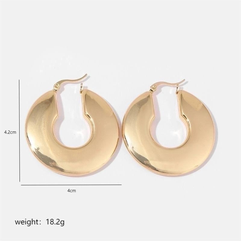 1 Pair Minimalist Solid Color Commute Geometric Semicircle Circle Plating Stainless Steel 18K Gold Plated Earrings