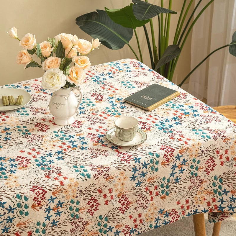 Tablecloth Household Rectangular Chenille Fabric Jacquard Coffee Table Tablecloth Decorative Table Mat Background Cloth
