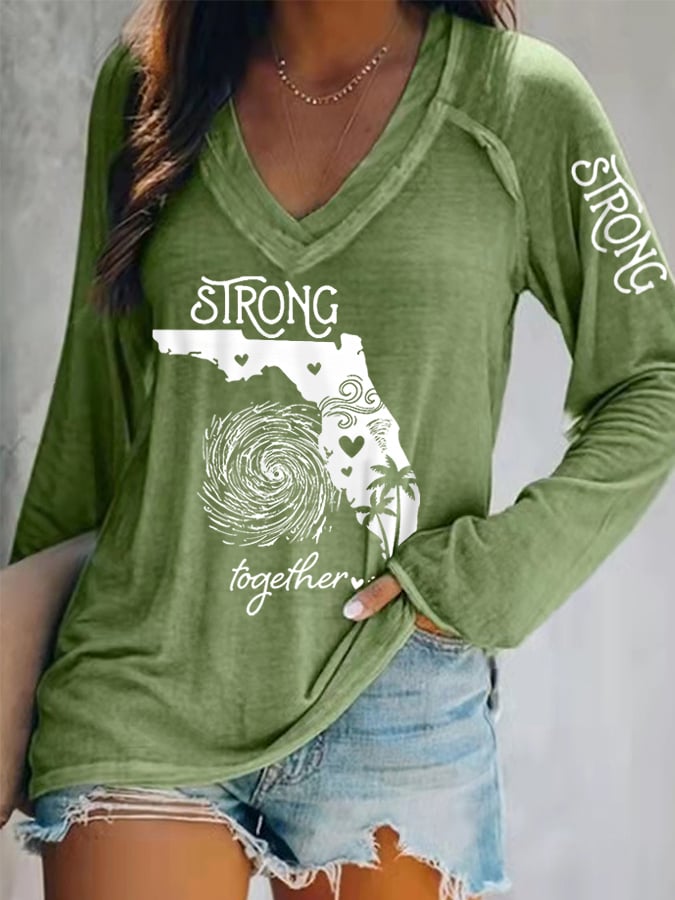 Women's Hurricane Helene 2024 Strong Together Long-Sleeve Top