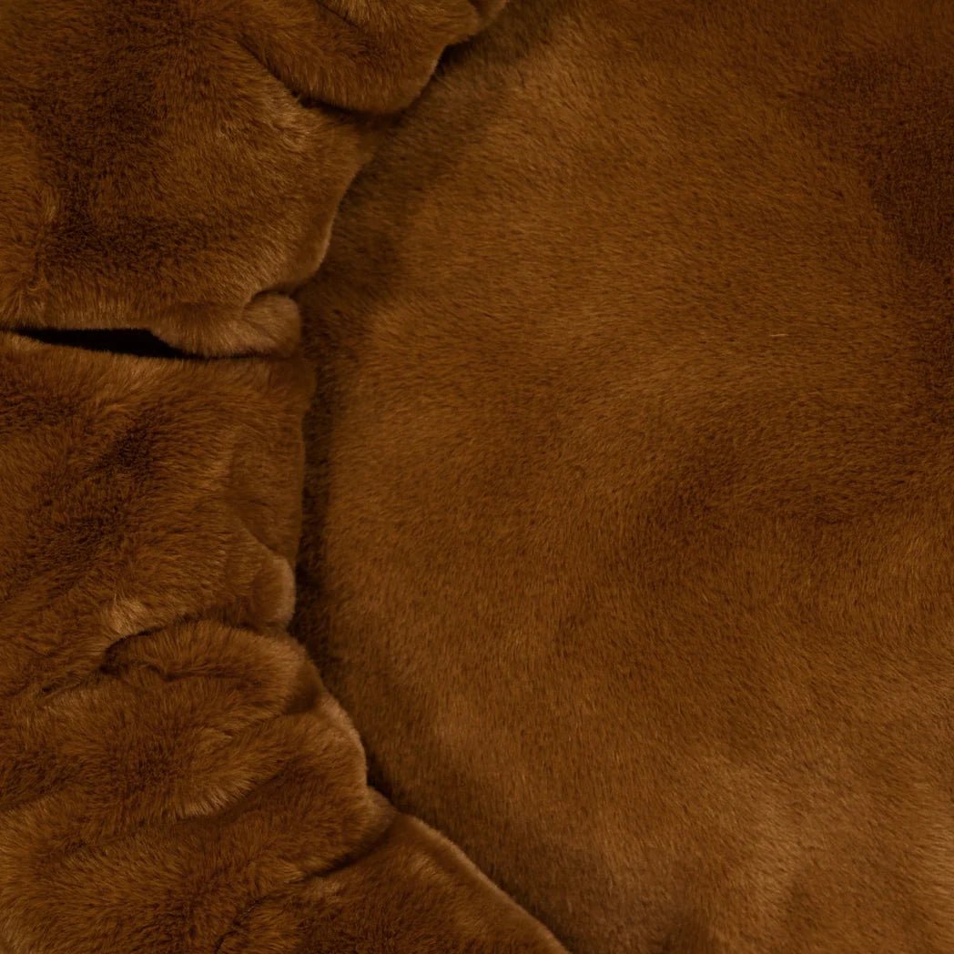 Luxe Fur Cuddler Dog Bed - Nutmeg