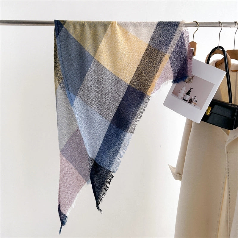 New Cashmere Color Plaid Warm Shawl Scarf Unisex Autumn And Winter Fashion Tassel Scarf