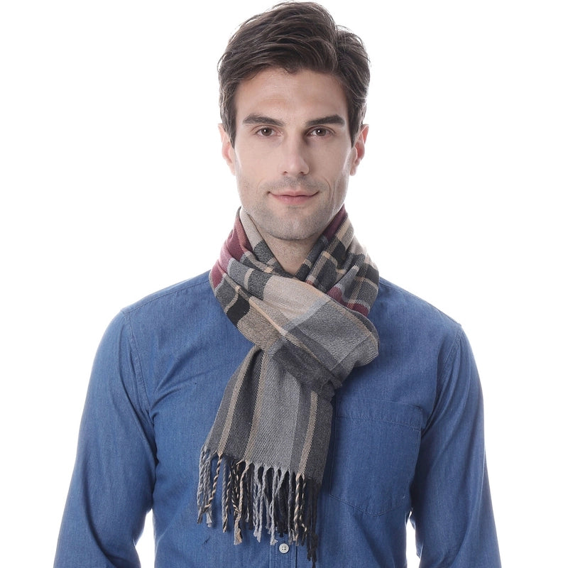 Autumn And Winter New Business Casual Men's Scarf Cashmere Striped Student Scarf Unisex Gift