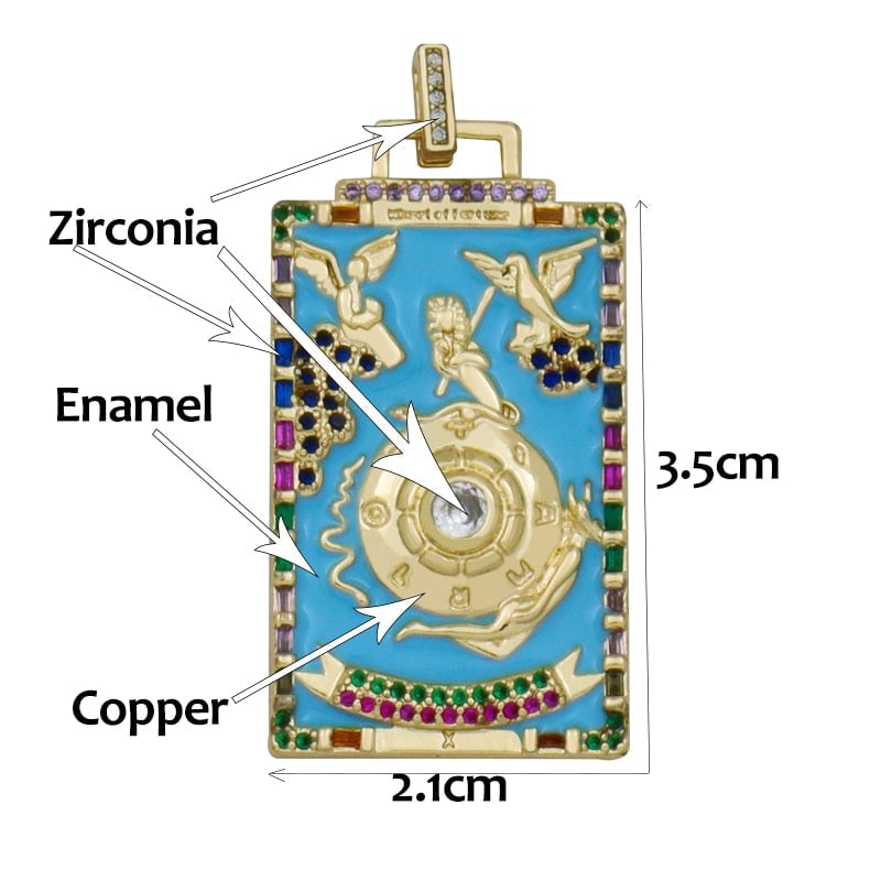 Diamond Tarot Card Necklaces