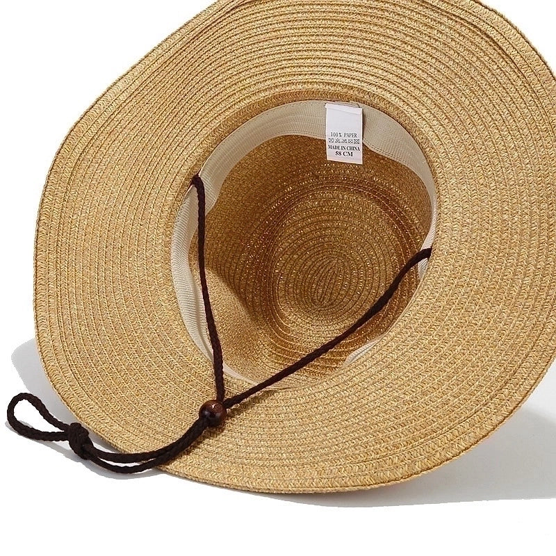 Unisex Vacation Stripe Solid Color Straw Hat