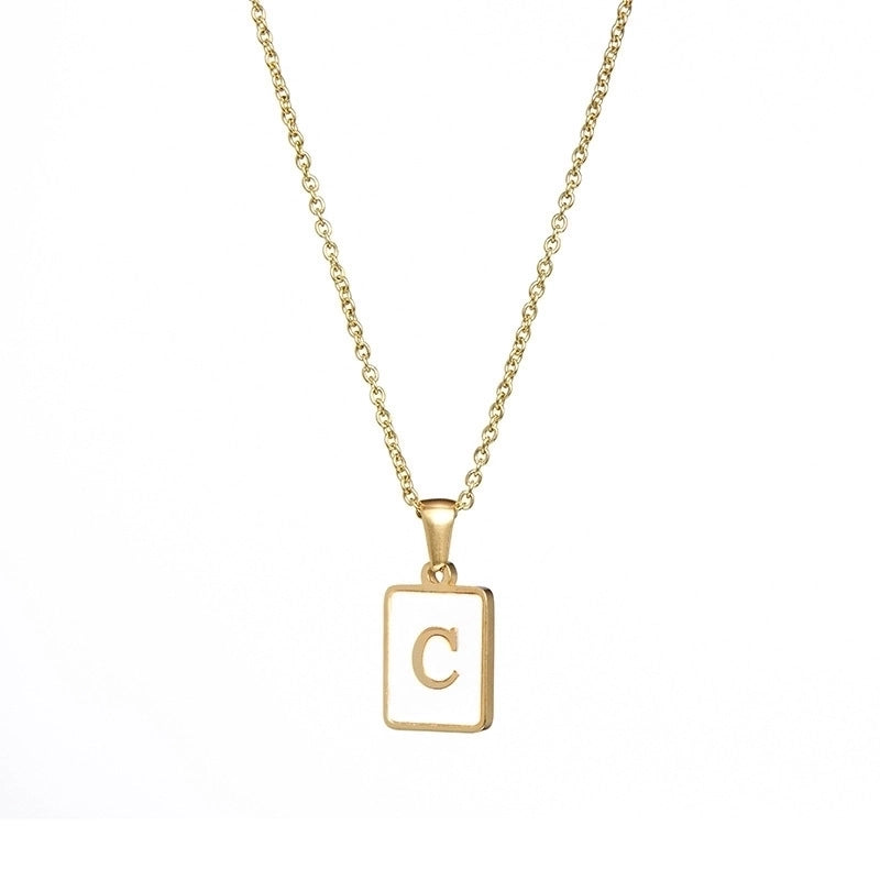 Fashion Letter 304 Stainless Steel Artificial Pearls 18K Gold Plated Letters Plating Metal Necklace