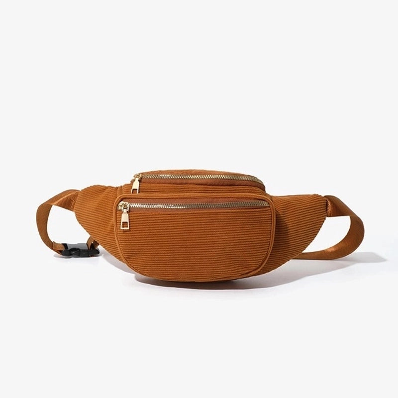 Women's Streetwear Solid Color Corduroy Waist Bags
