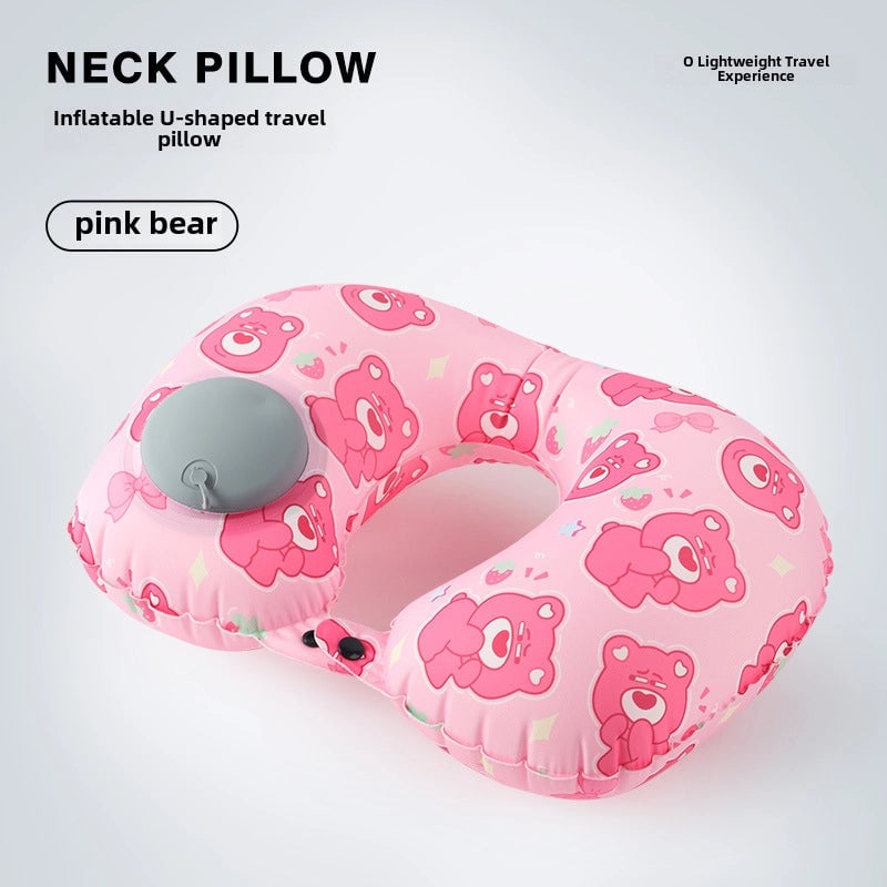 Inflatable U-shaped Pillow Cool Pressing Inflatable Pillow Travel Portable Neck Pillow Travel Sanbao Storage Pillow For Airplane