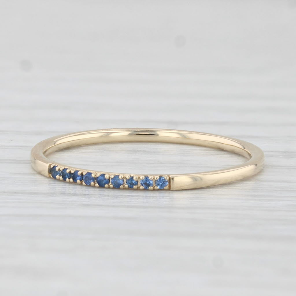 Blue Sapphire Band 14k Yellow Gold Size 7 Stackable Wedding Ring