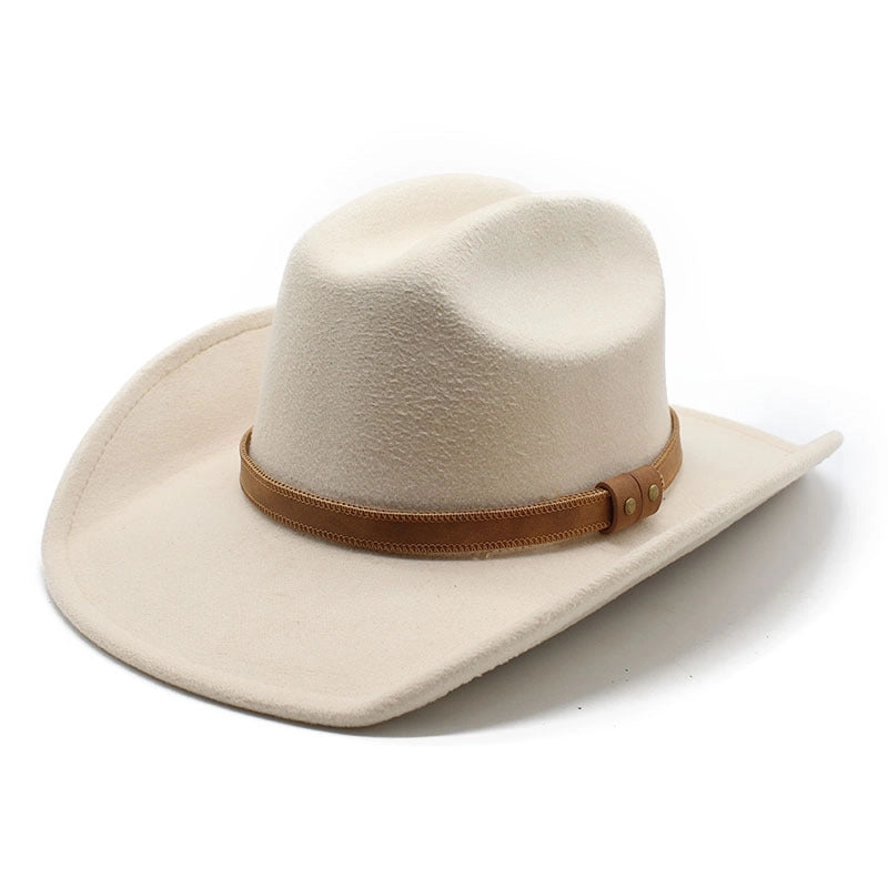 Big Denim Top Hat Woolen Tibetan Cowboy Hat Women's Big Brim Tibetan Horse Riding Hat Men