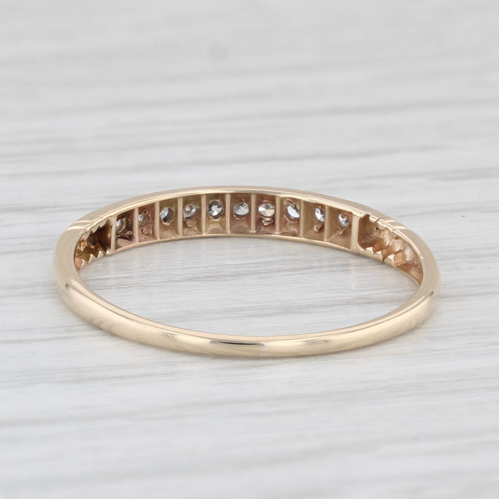 0.10ctw Diamond Wedding Band 14k Yellow Gold Stackable Ring Size 6.75