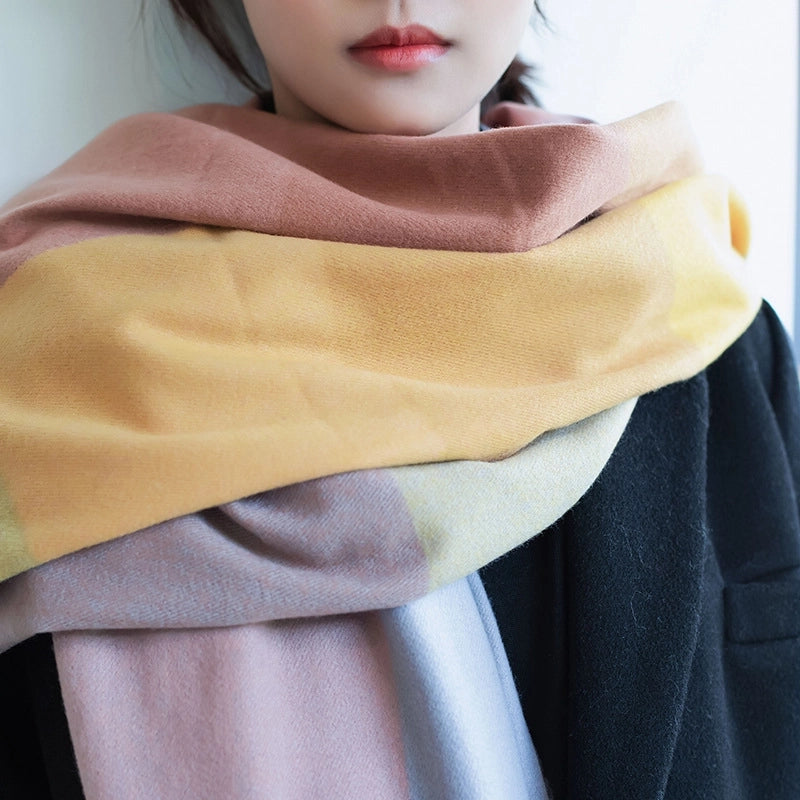Women's Minimalist Commute Plaid Polyester Scarf