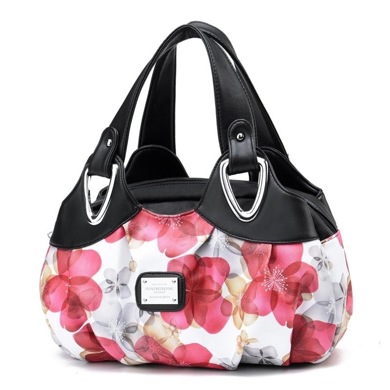 Women's Large Pu Leather Flower Elegant Sewing Thread Dumpling Shape Zipper Cloud Shape Bag